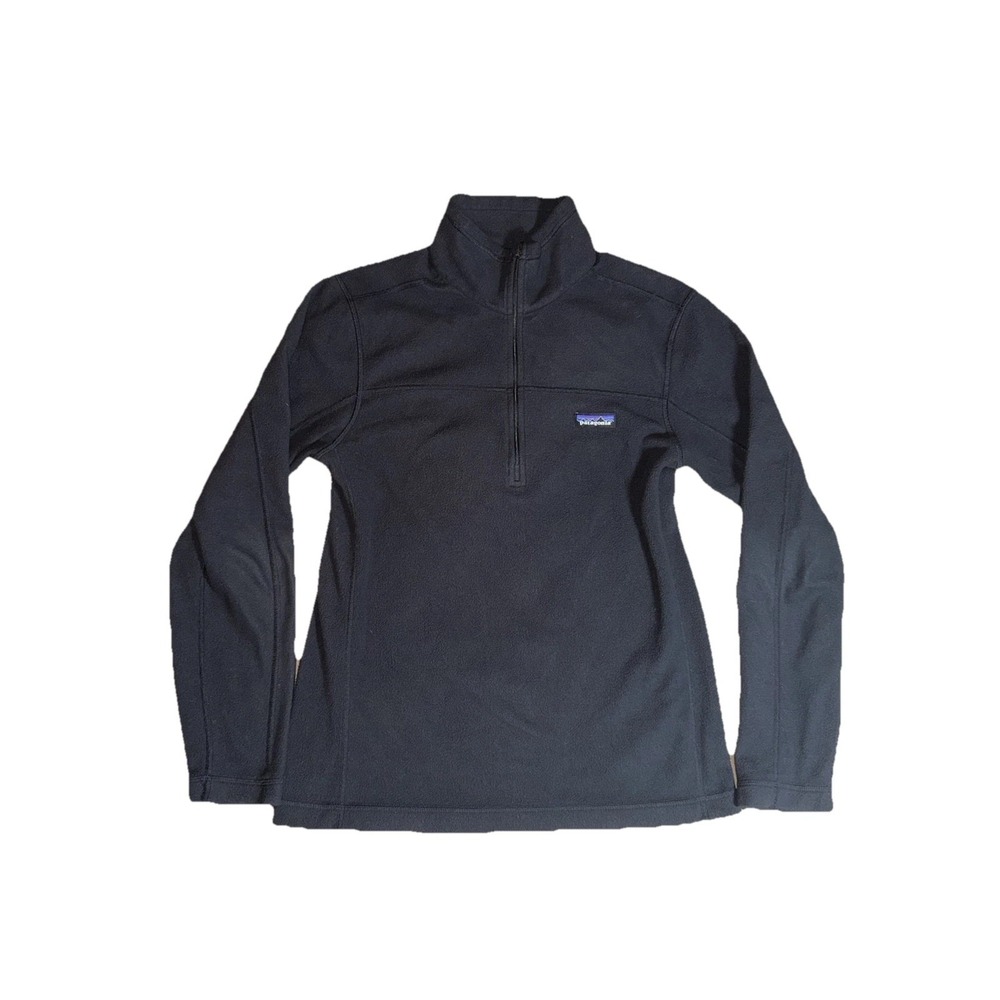 Patagonia Black Full Zip Light Fleece Jacket Hiking 1/4 Zip Women Size Small